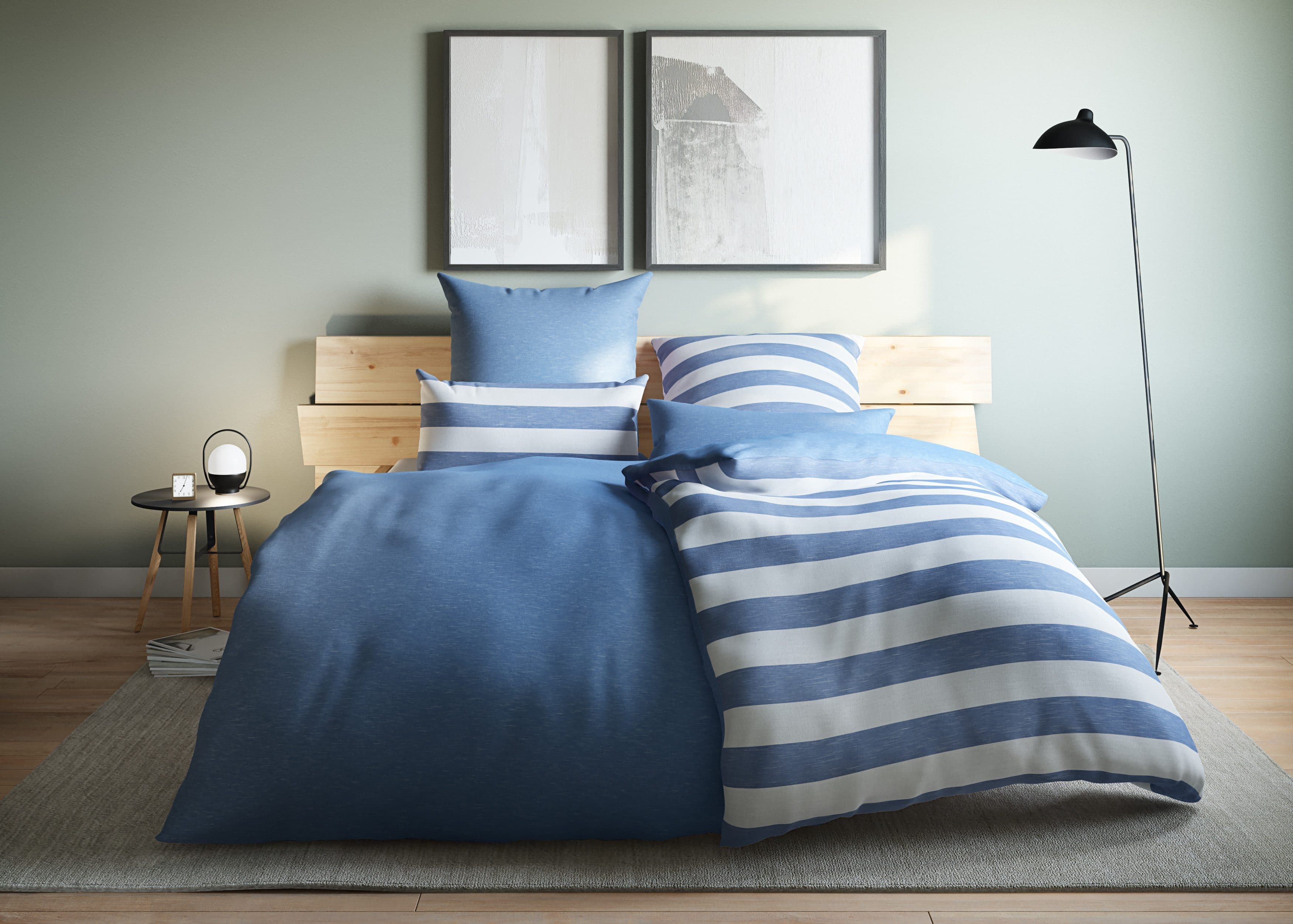OTTO home Wendebettwäsche Big Stripe | Blau