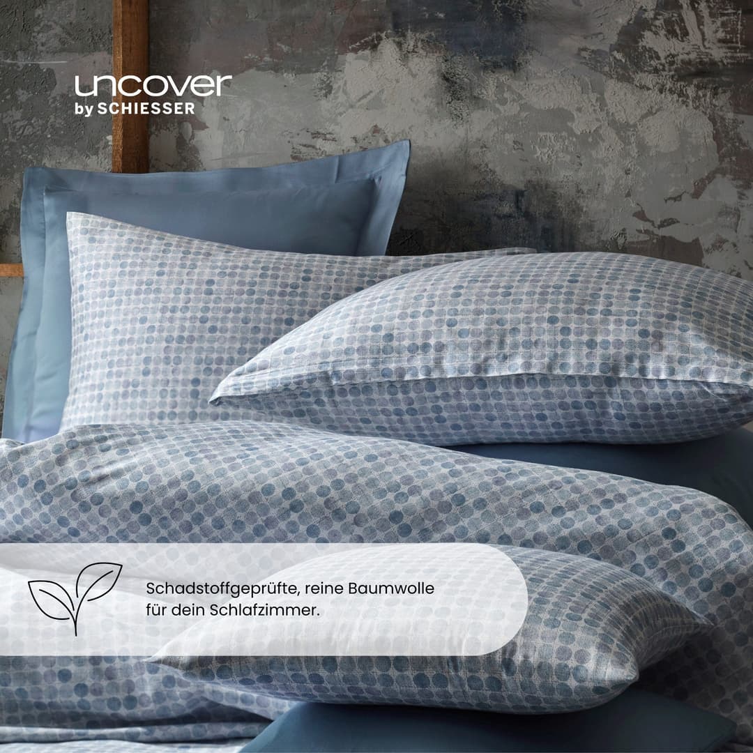 uncover by SCHIESSER Bettwäsche Punto | Blau