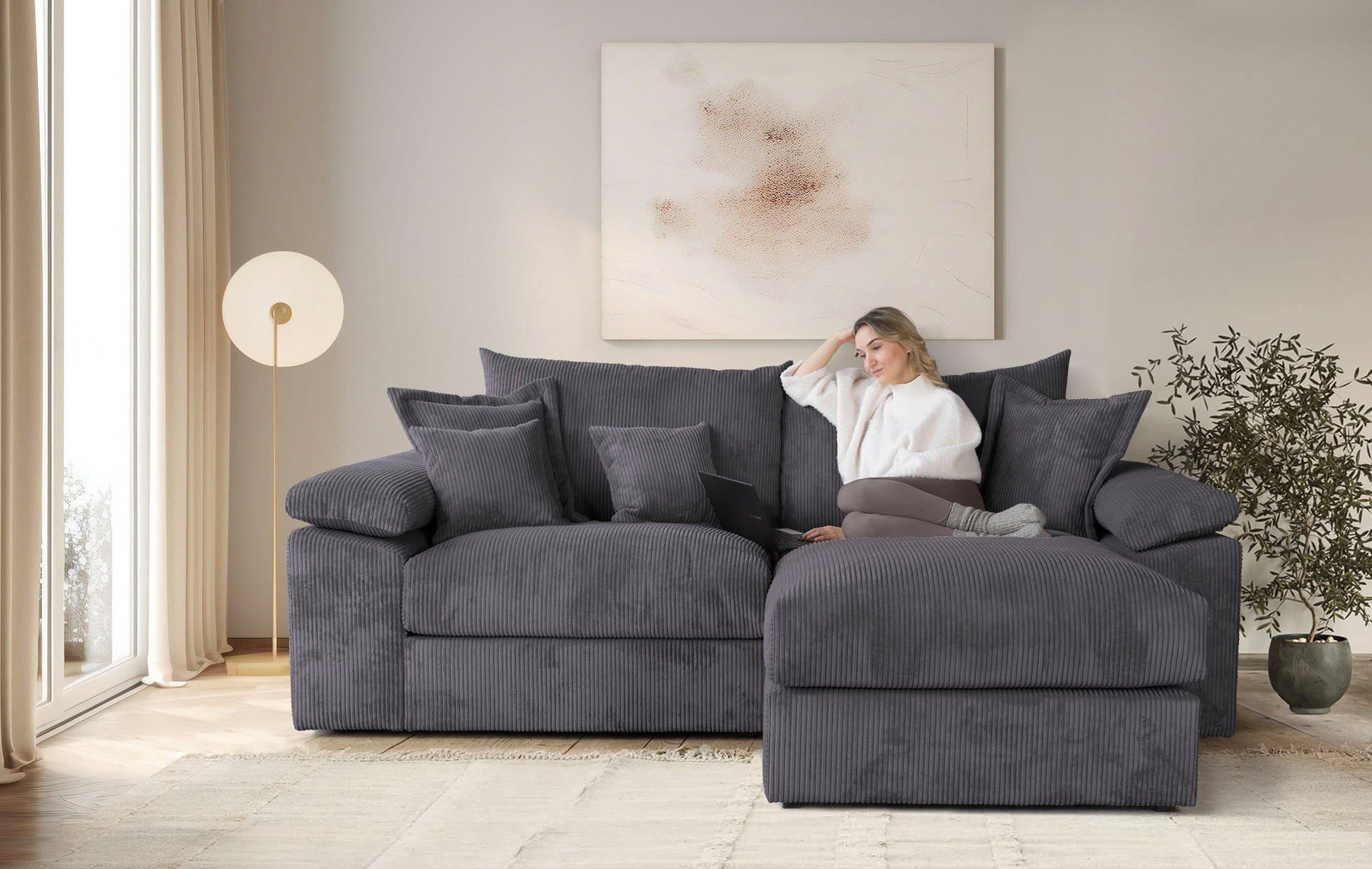 Home affaire Ecksofa Soft&Cosy XL L-Form | Grau