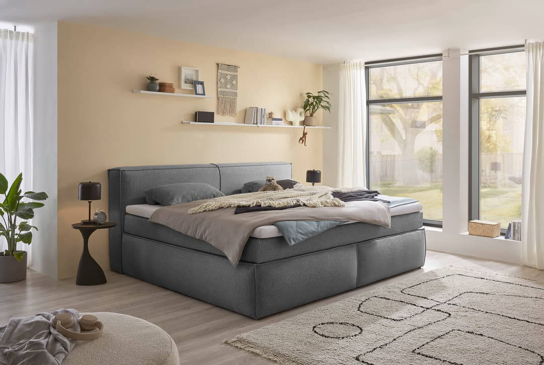 ED EXCITING DESIGN Boxspringbett Sandon | Grau
