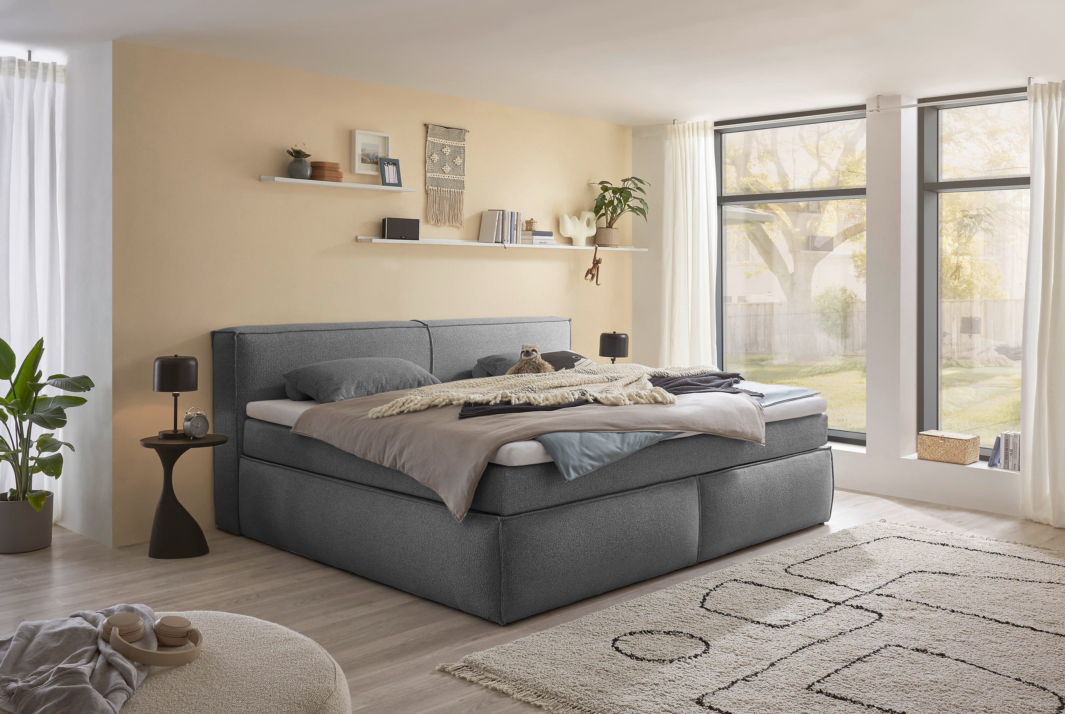 ED EXCITING DESIGN Boxspringbett Sandon | Grau