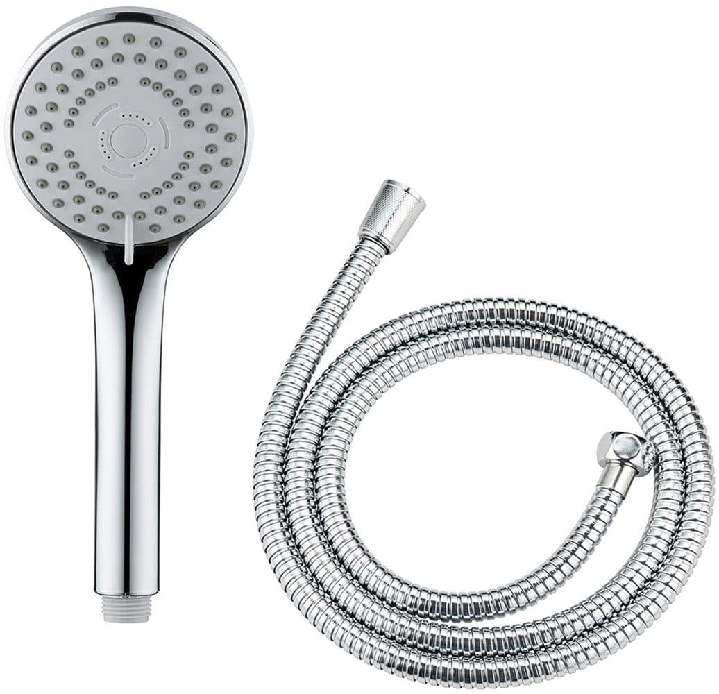 WENKO Handbrause Modell Basic Line Duschkopf Set | Silber