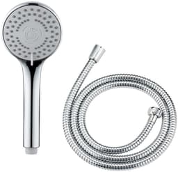 WENKO Handbrause Modell Basic Line Duschkopf Set | Silber