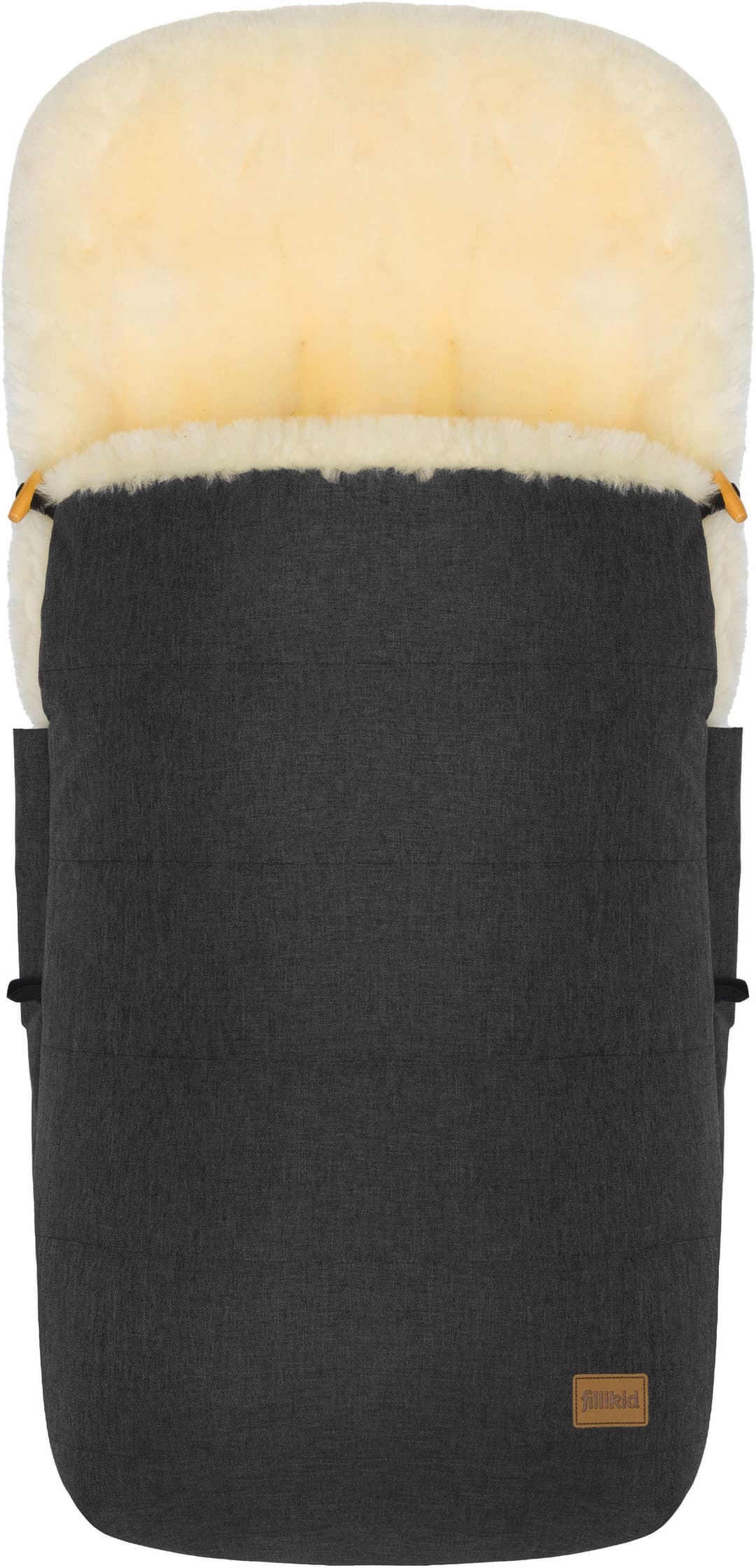 Fillikid Fußsack Bernina Style mit Lammfell | Grau