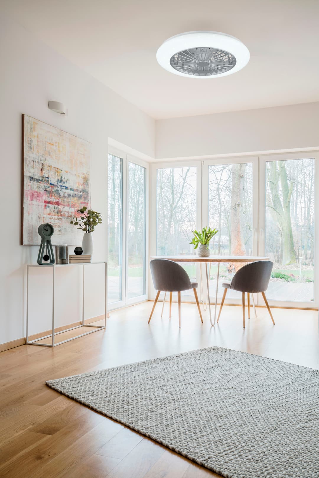 Reality Leuchten LED Deckenleuchte Stralsund Deckenventilator | Grau