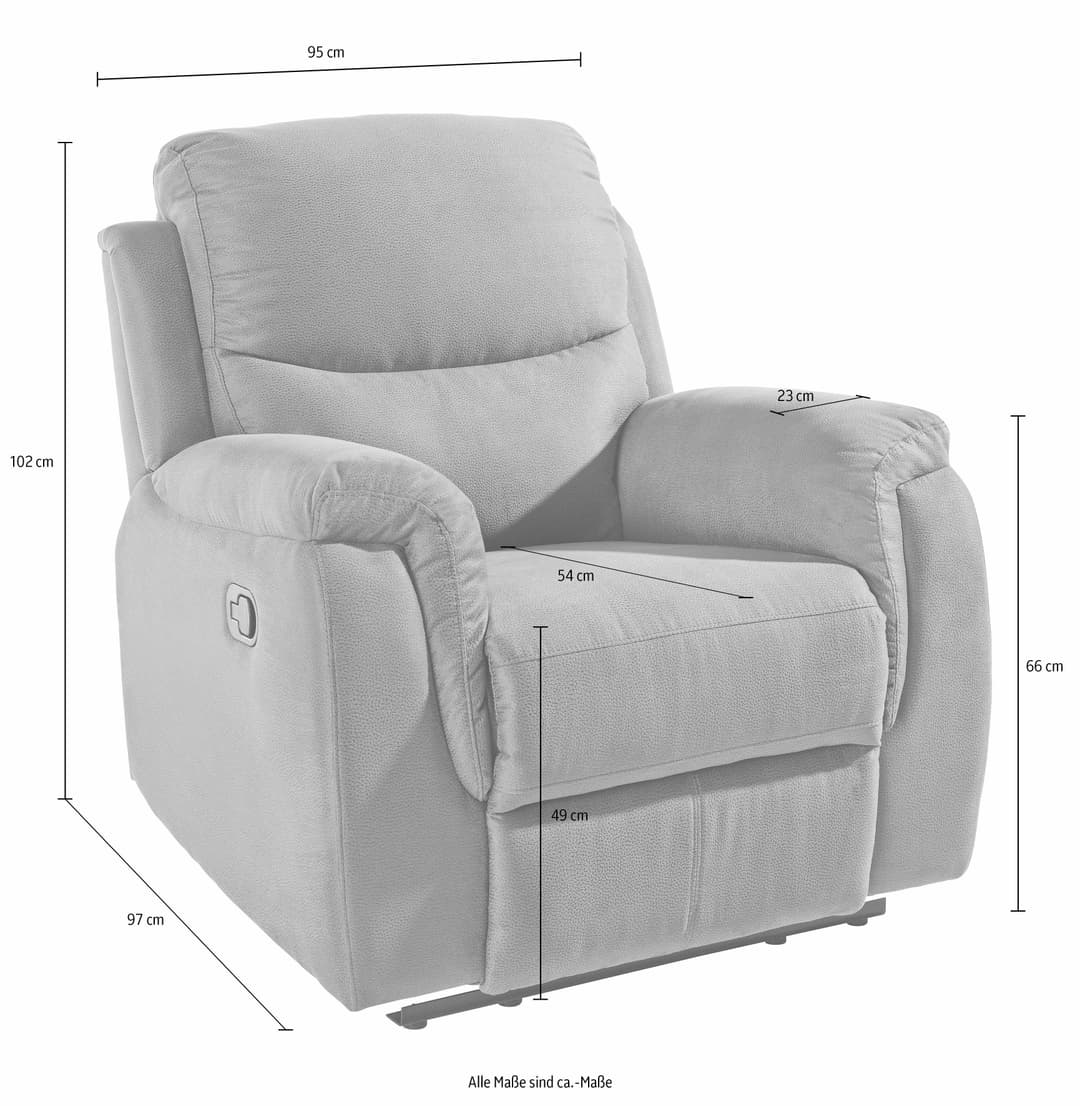 ATLANTIC home collection Relaxsessel Diana | Grau