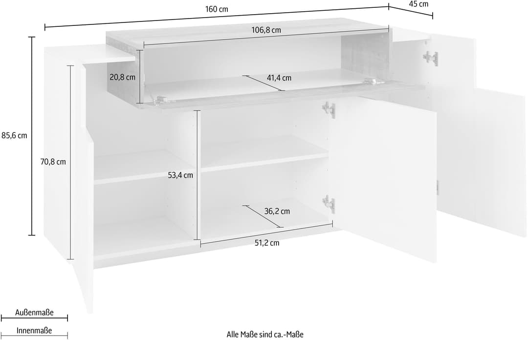 Home affaire Sideboard Coro | Mehrfarbig