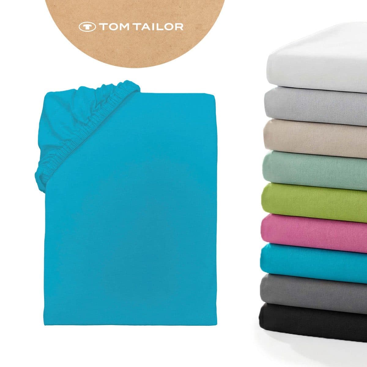 TOM TAILOR HOME Spannbettlaken Tom Tailor Jersey | Türkis