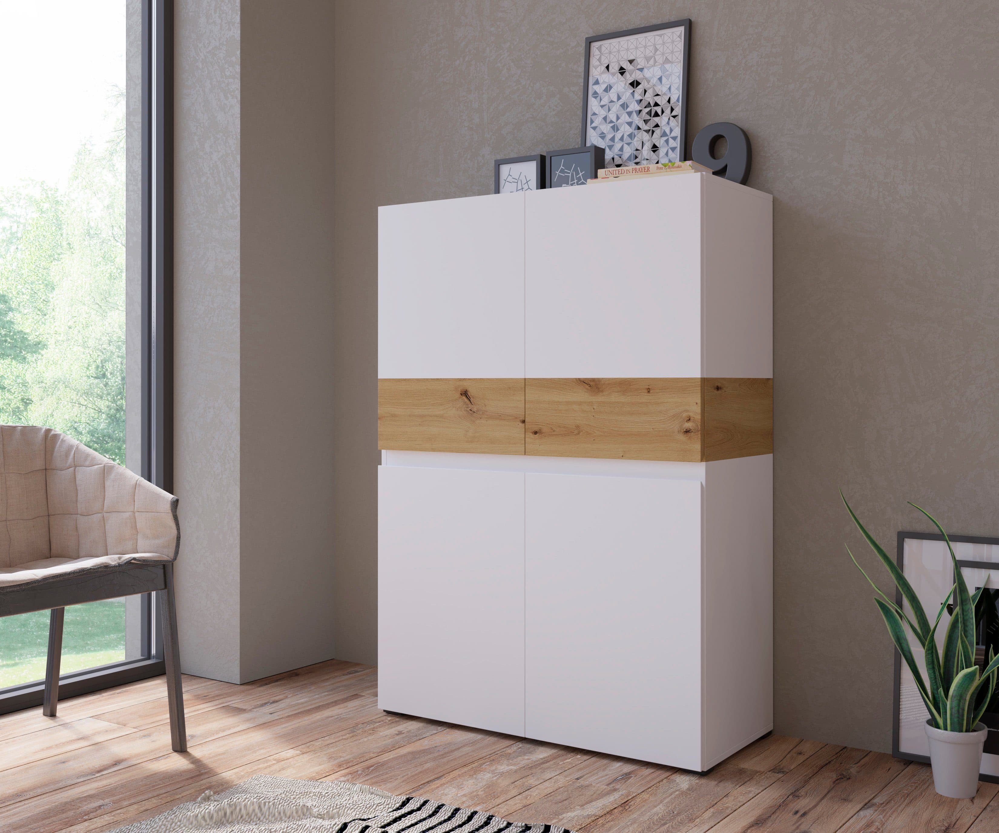 Home affaire Highboard Rimini | Holztöne