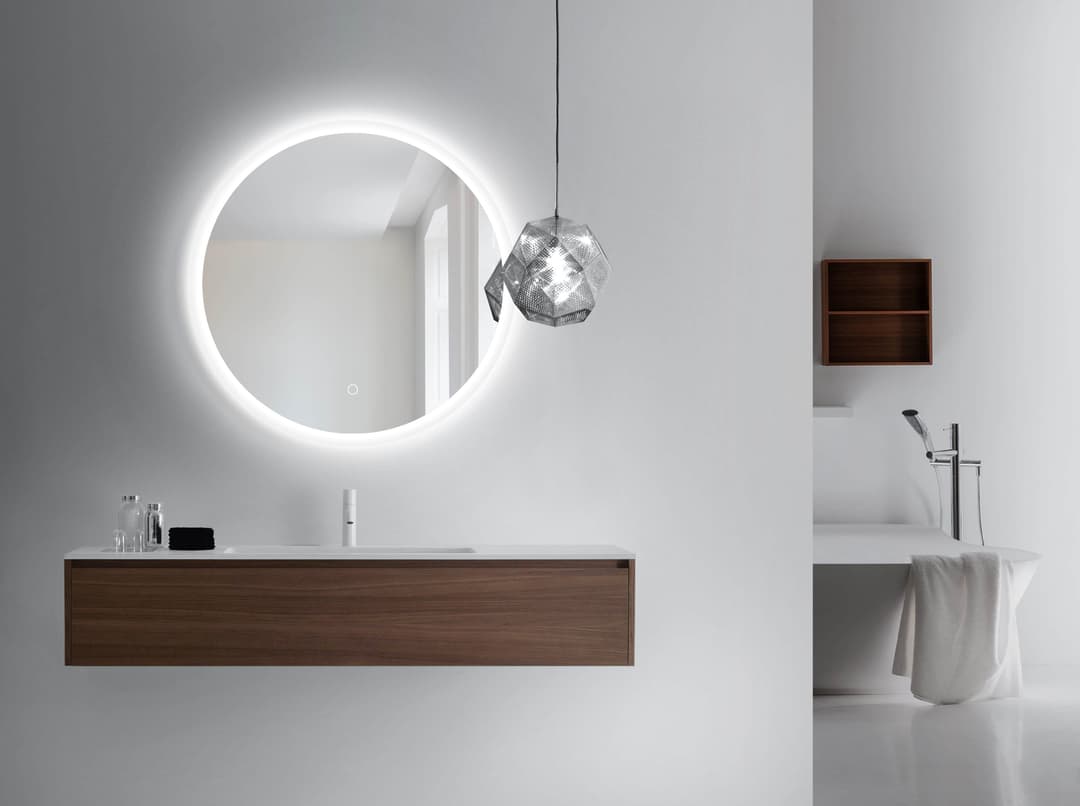 welltime LED-Lichtspiegel Aura | Silber