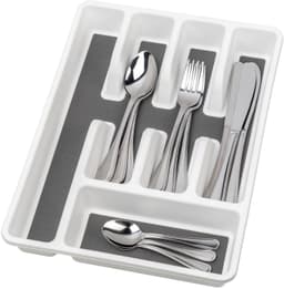 WENKO Besteckkasten Anti-Rutsch 5 Fächer | Weiß