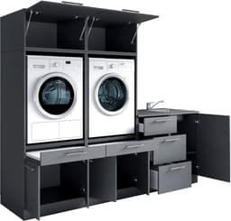 Laundreezy Mehrzweckschrank-Set | Schwarz