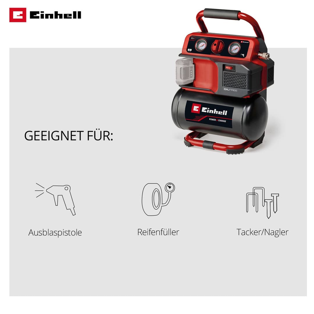 Einhell TE-AC 18/75 Li OF-Solo Akku-Kompressor | Schwarz