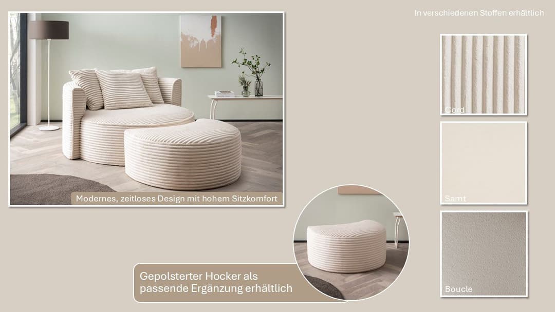 LeGer Home by Lena Gercke XXL-Sessel Isalie | Beige