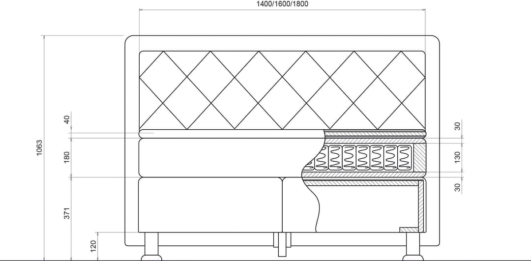 ATLANTIC home collection Boxbett Helen | Grau
