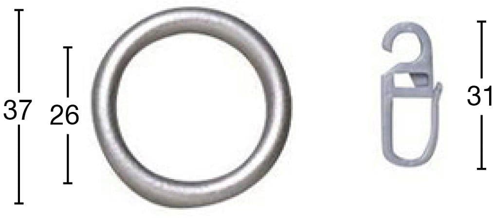 GARESA Gardinenring mit Haken | Grau