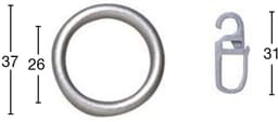 GARESA Gardinenring mit Haken | Grau