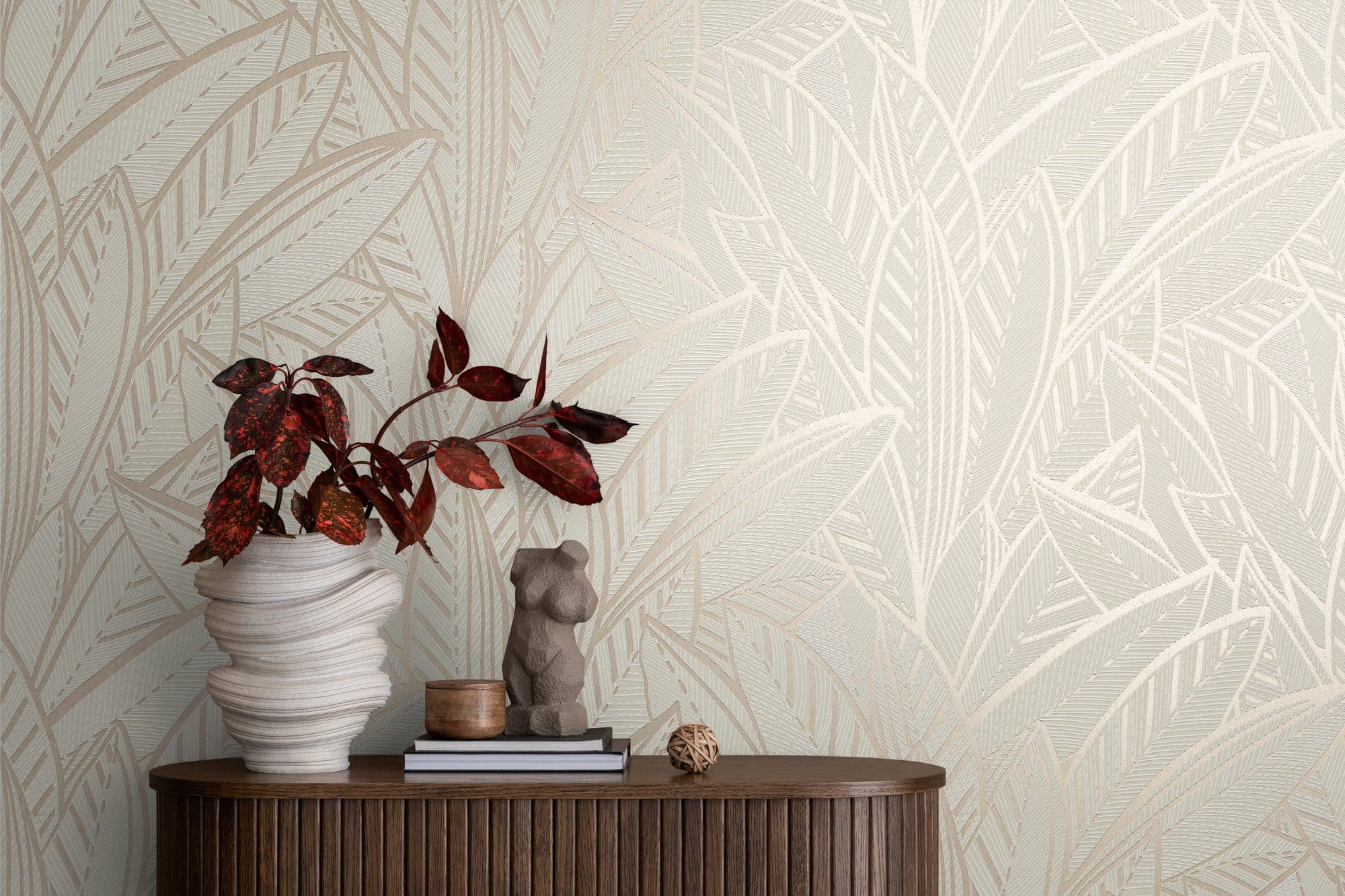 A.S. Création Vliestapete French Affair Blätter-Tapete | Beige