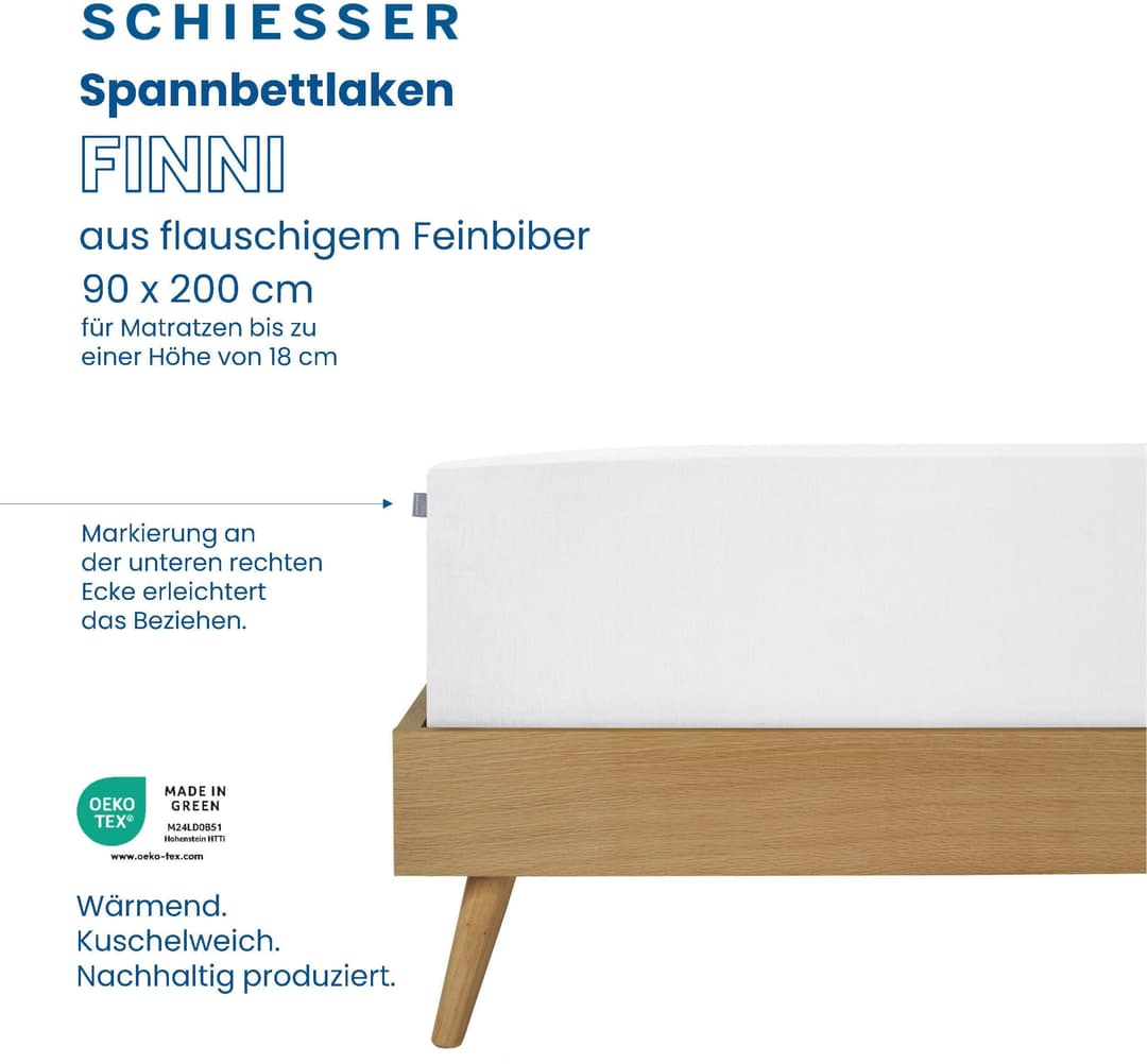 Schiesser Spannbettlaken Finni | Weiß