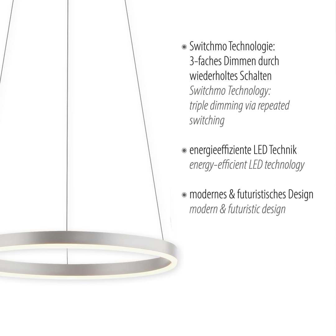 JUST LIGHT Pendelleuchte RITUS | Silber