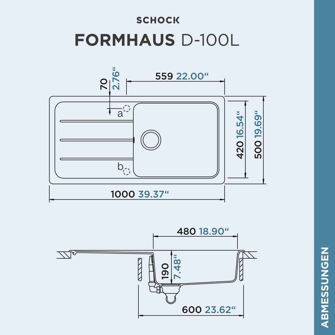 Schock Granitspüle COMO D-100L | Schwarz