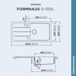 Schock Granitspüle COMO D-100L | Schwarz