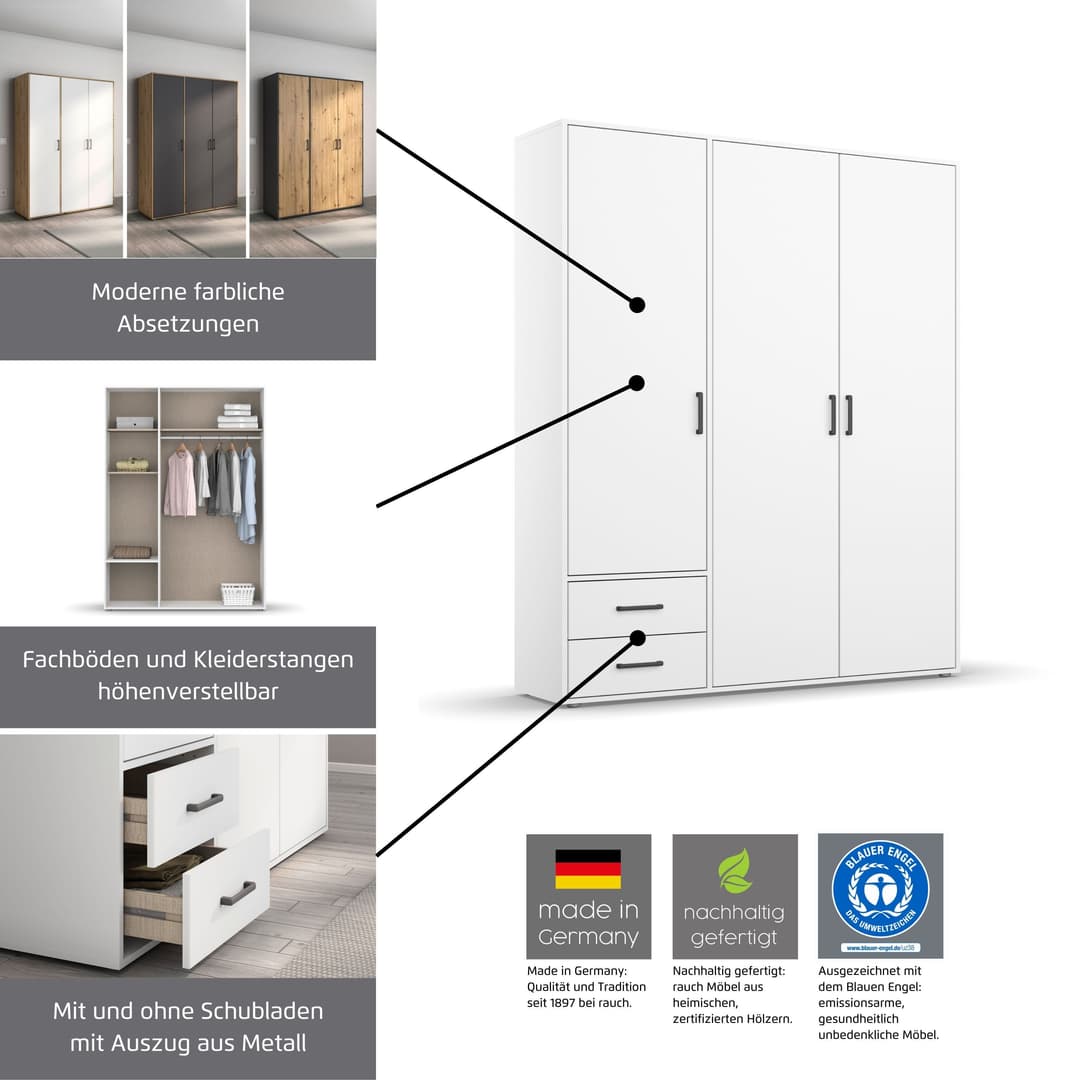 rauch Kleiderschrank VOYAGER | Grau