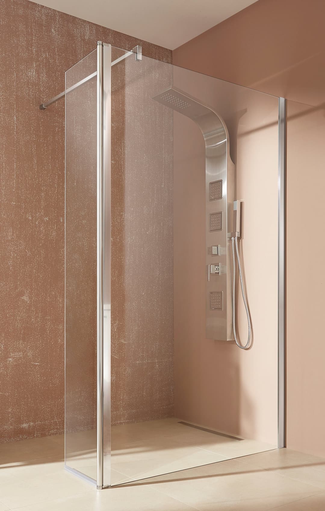 welltime Walk-in-Dusche Mailand | Silber