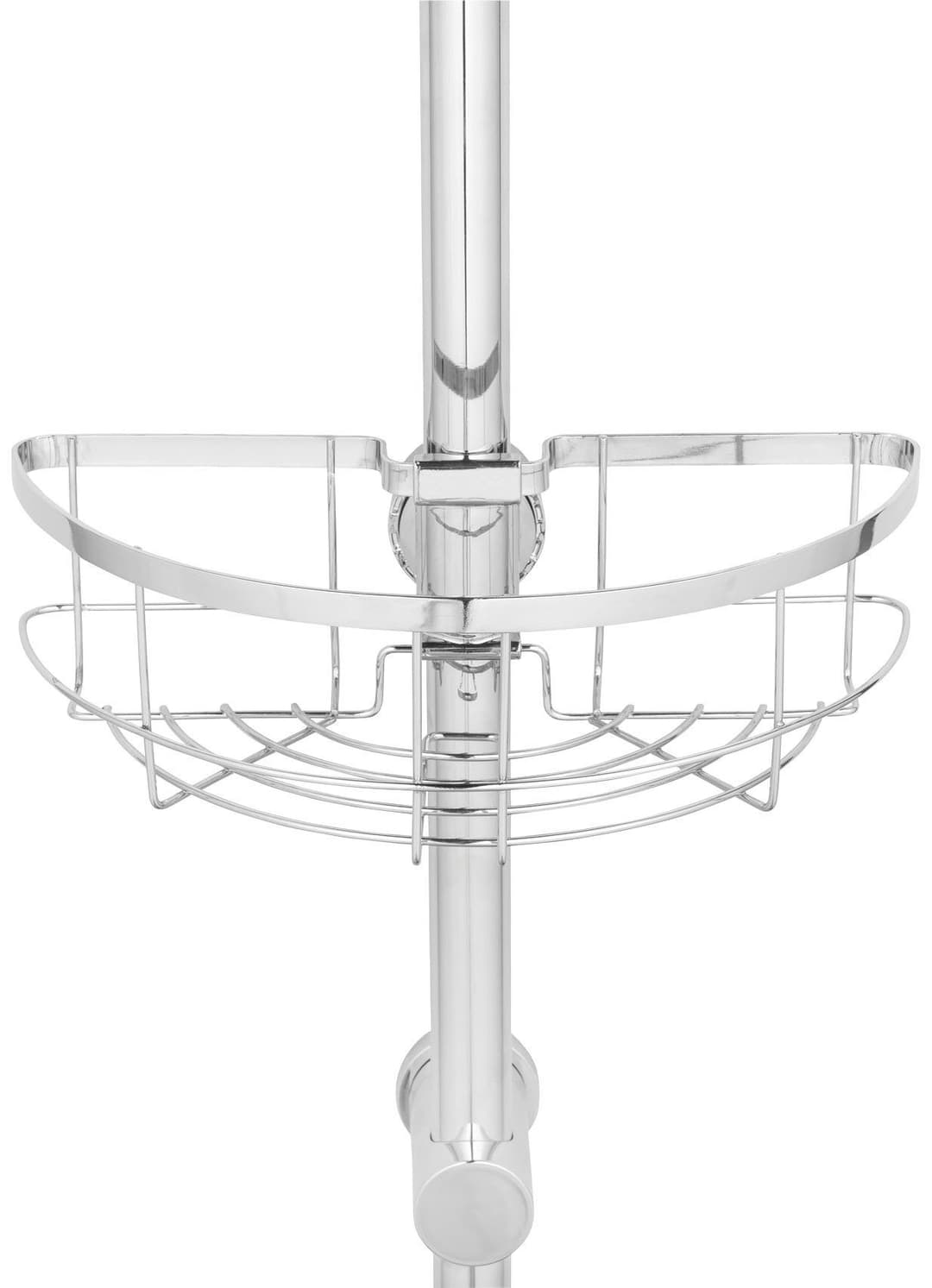 WENKO Duschablage Duschstangencaddy Floresta Rund | Silber