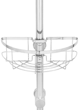 WENKO Duschablage Duschstangencaddy Floresta Rund | Silber