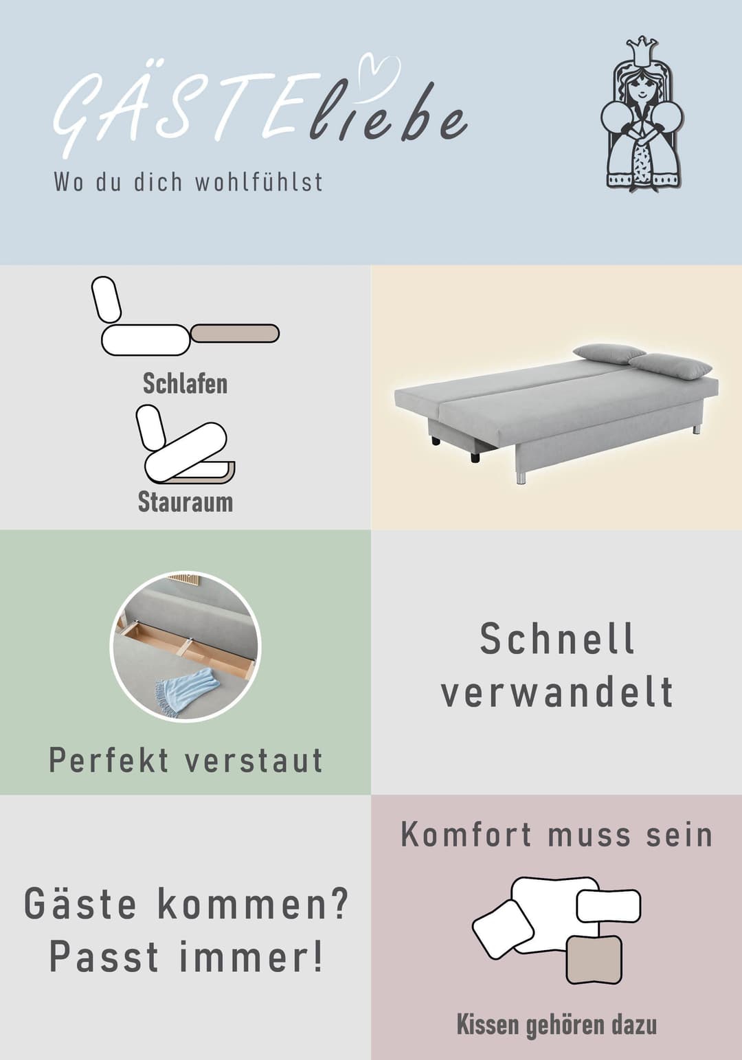 Jockenhöfer Gruppe Schlafsofa Picanto | Grau