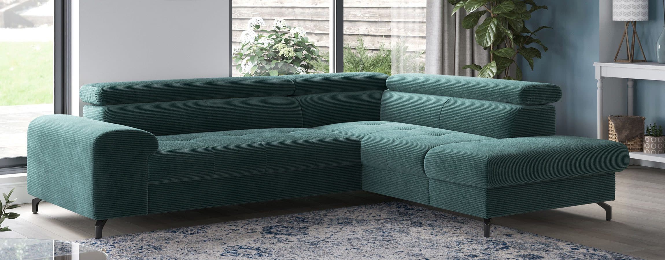 COTTA Ecksofa Aura L-Form | Schwarz