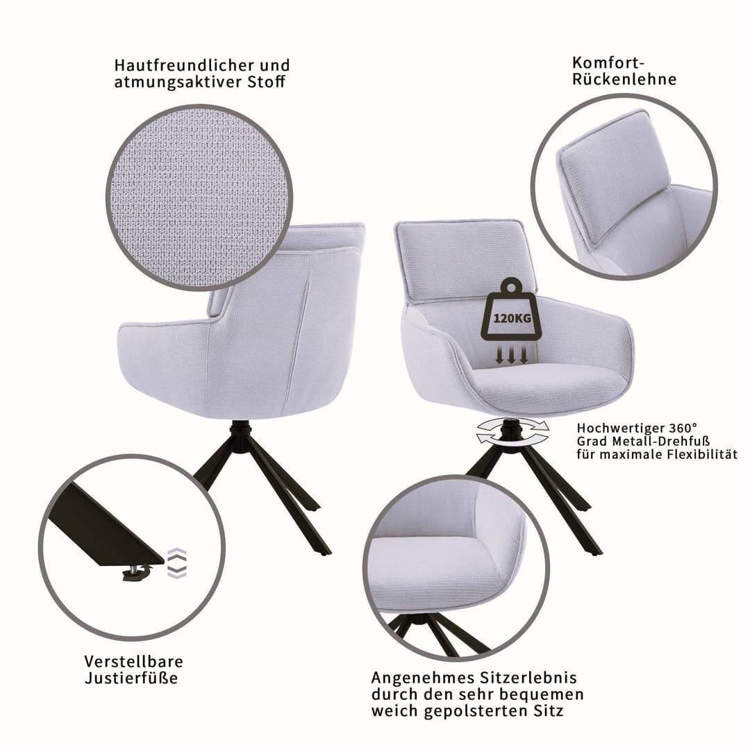 OTTO home Esszimmerstuhl Cusey | Grau