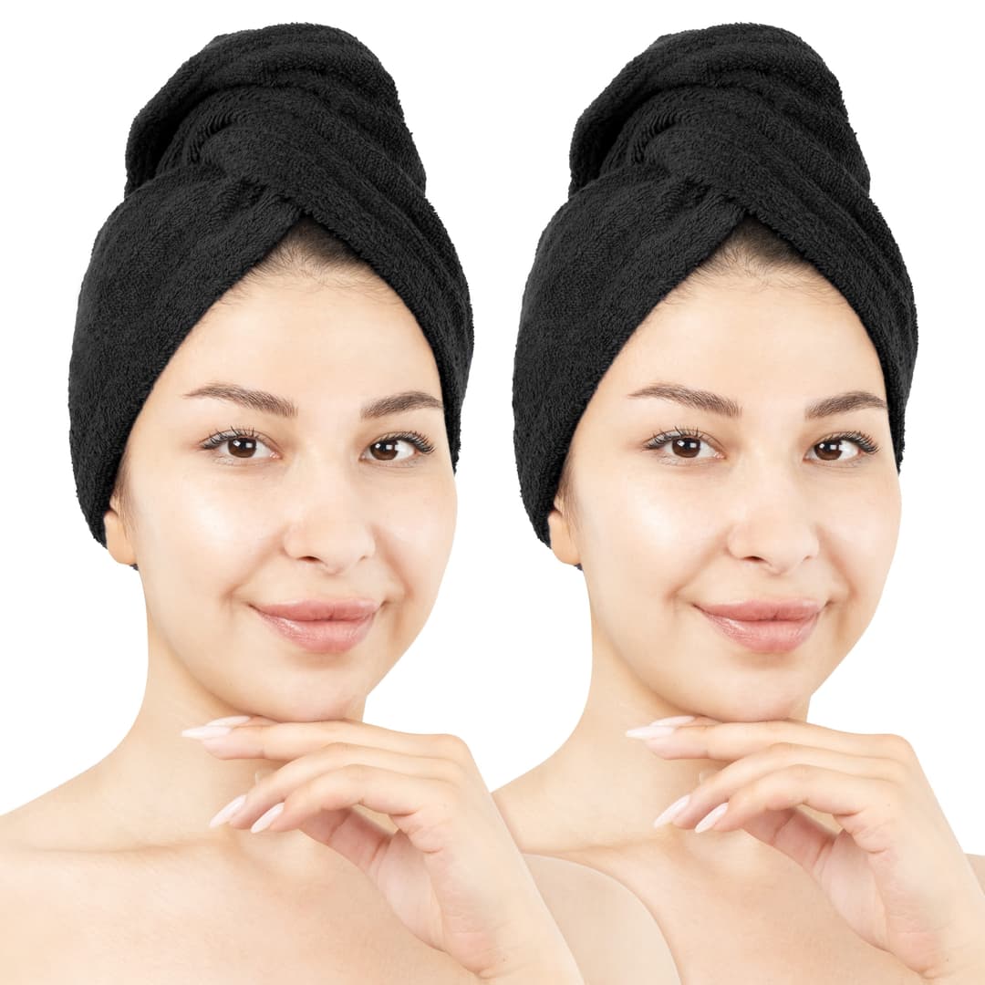 HAMMETEX Turban-Handtuch | Schwarz