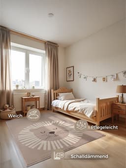 HANSE Home Kinderteppich Happy Lion | Beige