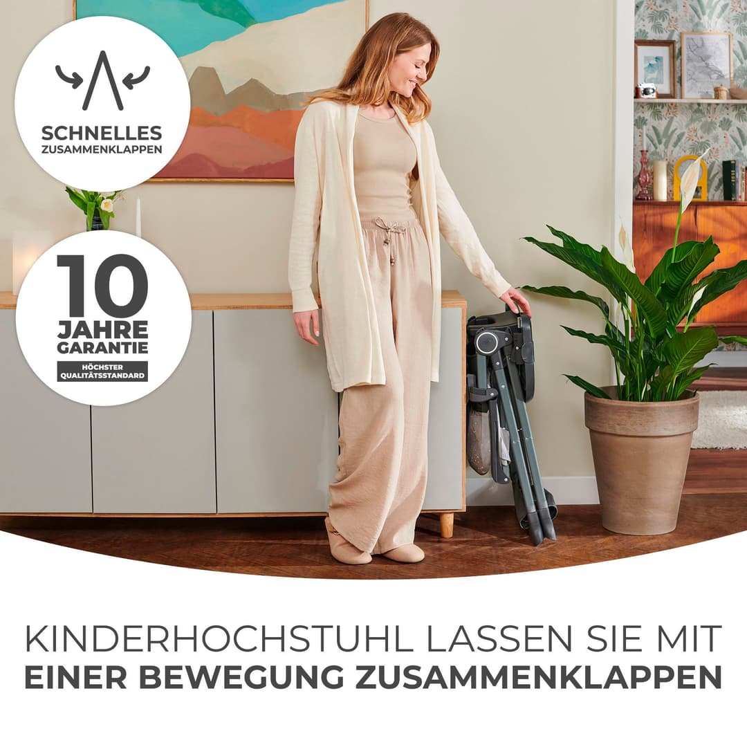 Kinderkraft Kombihochstuhl FOLDEE | Grau