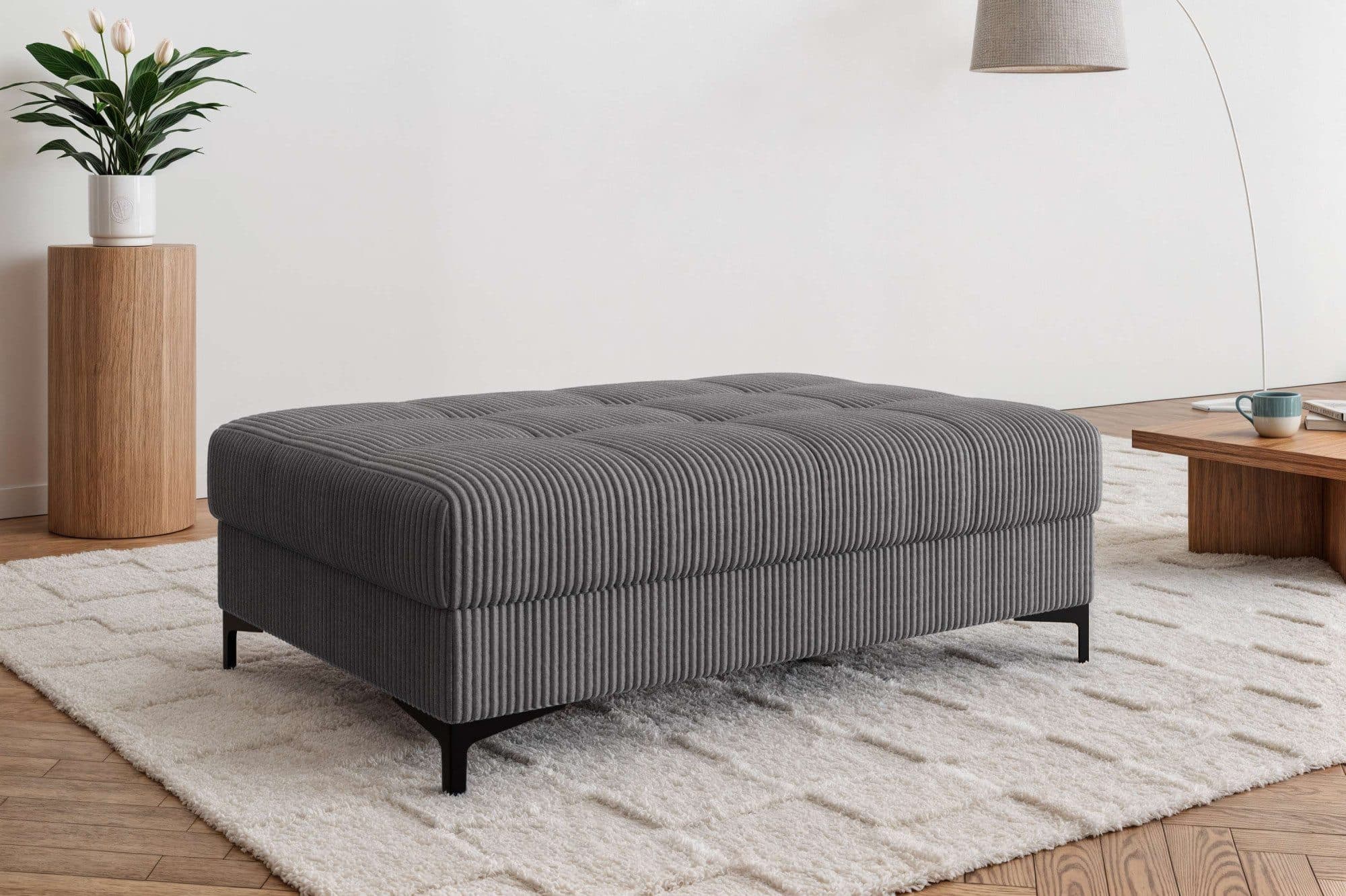 OTTO home Polsterhocker LEEVKE | Grau
