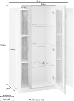 Home affaire Vitrine Coro | Weiß