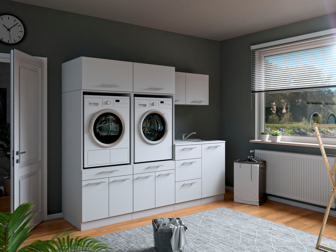 Laundreezy Mehrzweckschrank-Set | Weiß