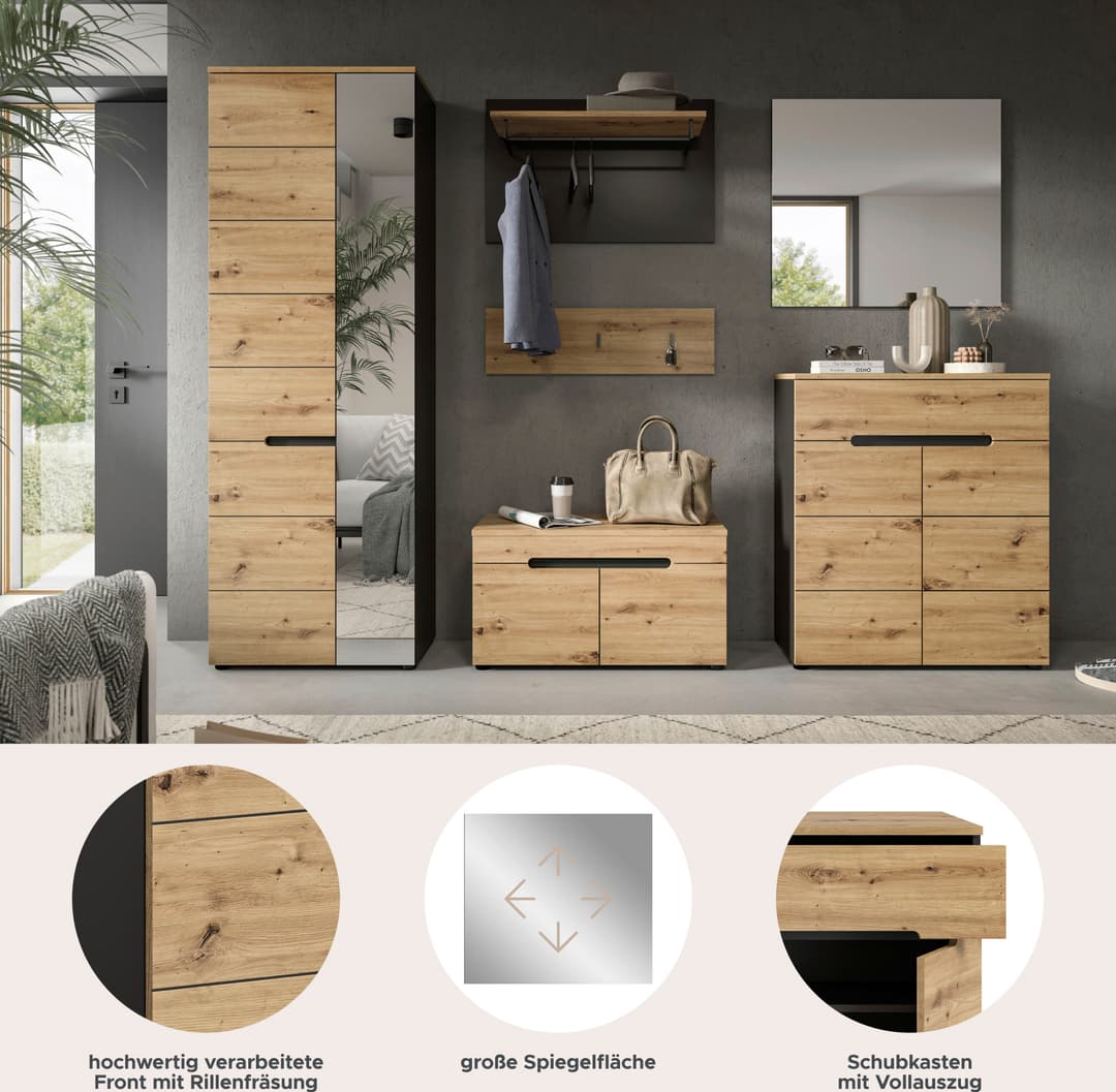 Home affaire Garderoben-Set Rehat | Braun