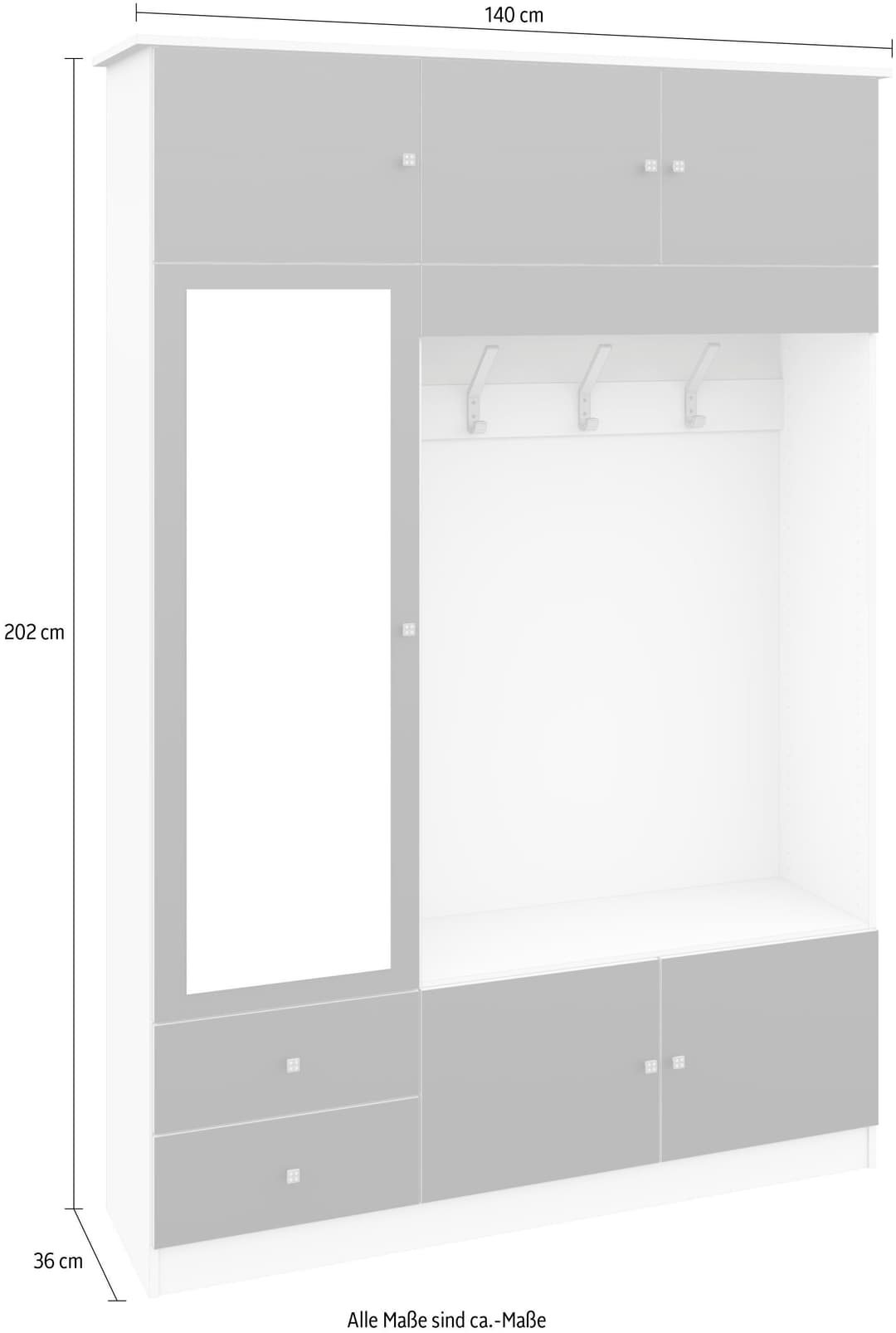 borchardt Möbel Garderobenschrank Kompakta | Weiß
