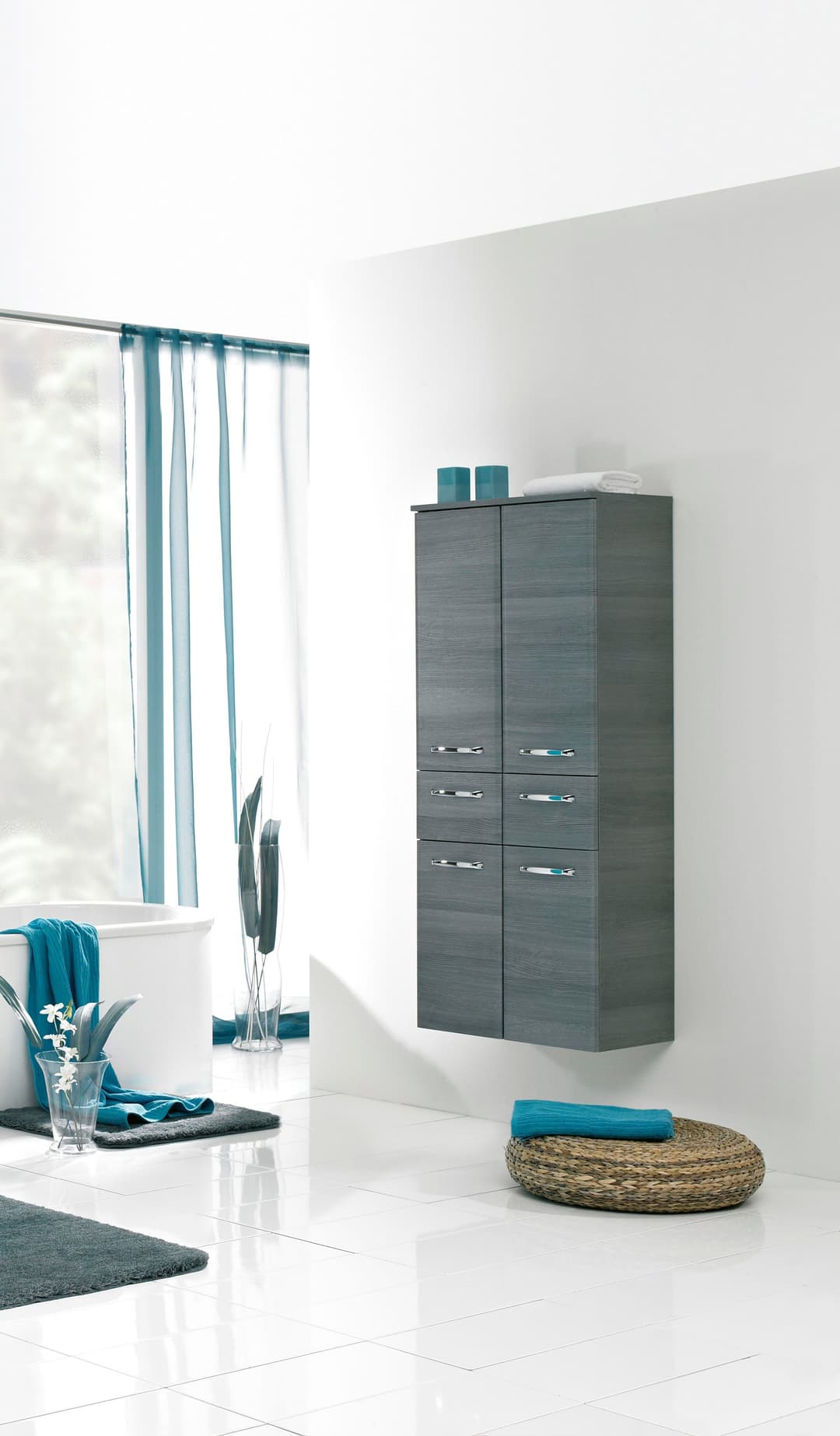 Saphir Quickset Midischrank | Grau