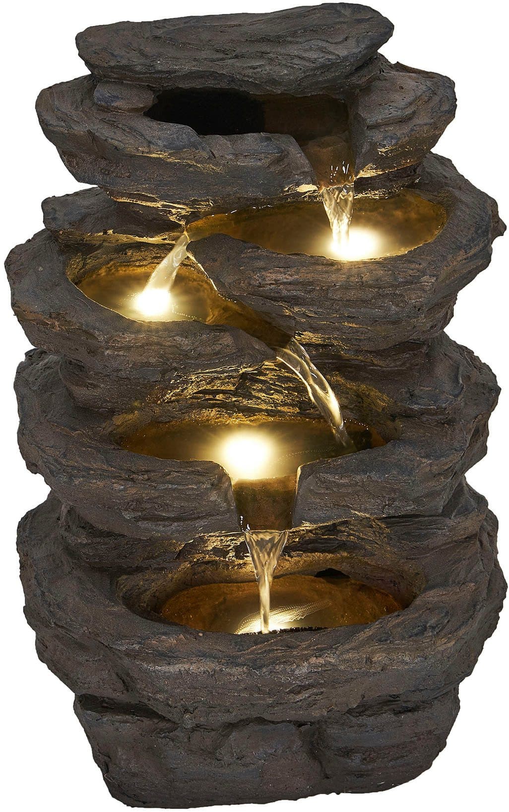 AcquaArte Gartenbrunnen Wasserfall MIRAS | Braun