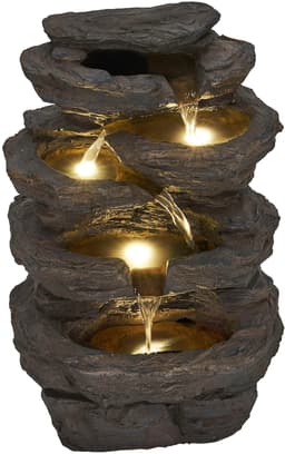 AcquaArte Gartenbrunnen Wasserfall MIRAS | Braun