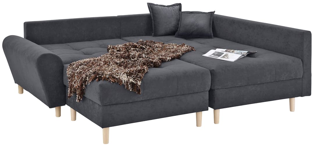 Home affaire Ecksofa Rice L-Form | Grau