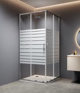 welltime Eckdusche Trento Slimline | Silber