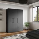 FORTE Kleiderschrank Mokkaris | Schwarz 3