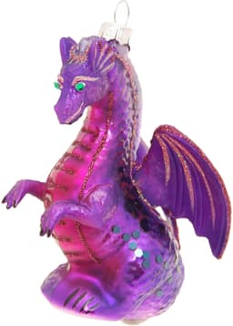 Krebs Glas Lauscha Christbaumschmuck Drache | Lila