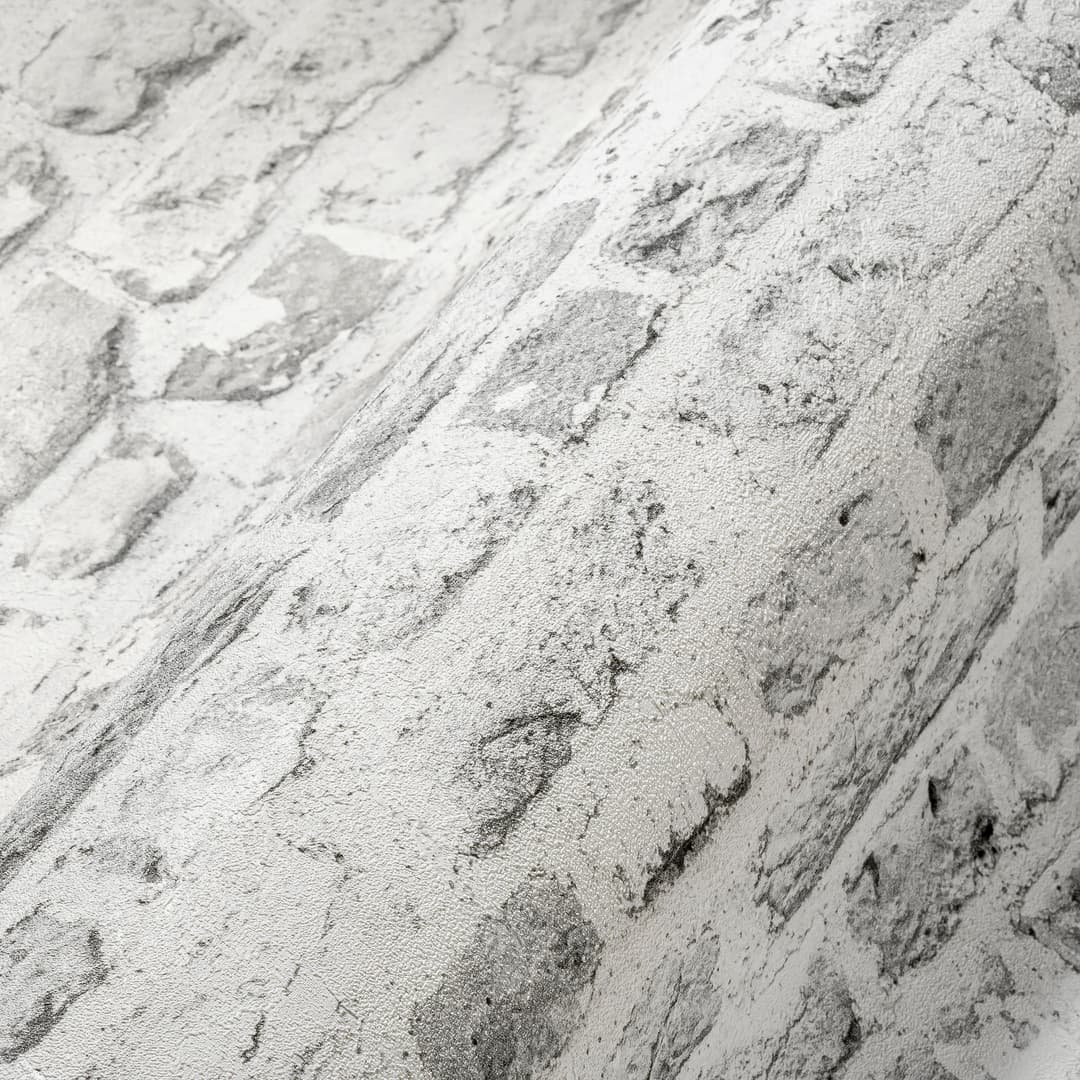 A.S. Création Bricks & Stones Vliestapete | Grau