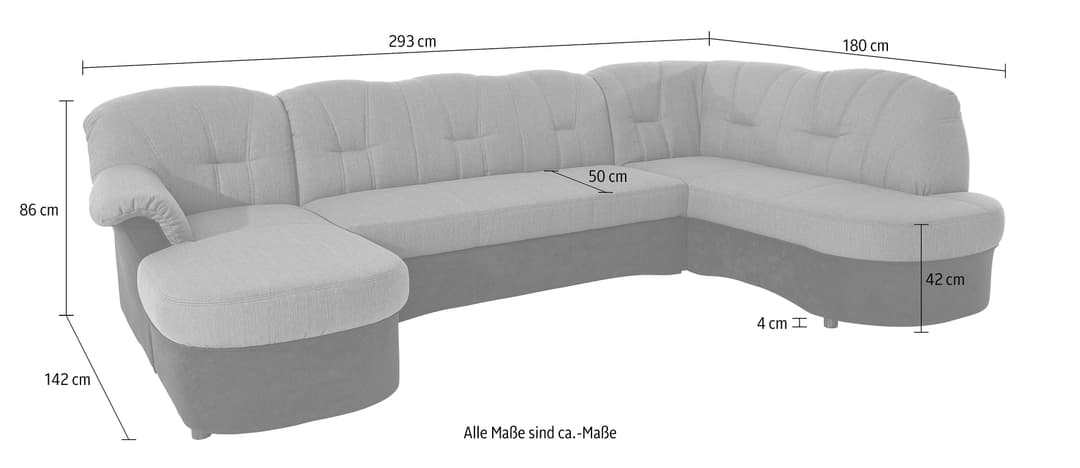 DOMO collection Wohnlandschaft Flores | Schwarz